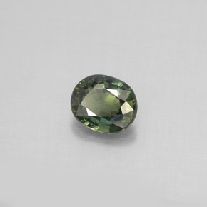 Safira verde natural 0,78ct, corte oval, VS