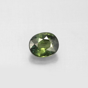 Safira verde natural 0,92ct, corte oval, VS-SI