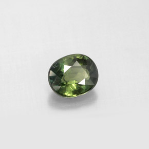 Safira verde natural 0,92ct, corte oval, VS-SI