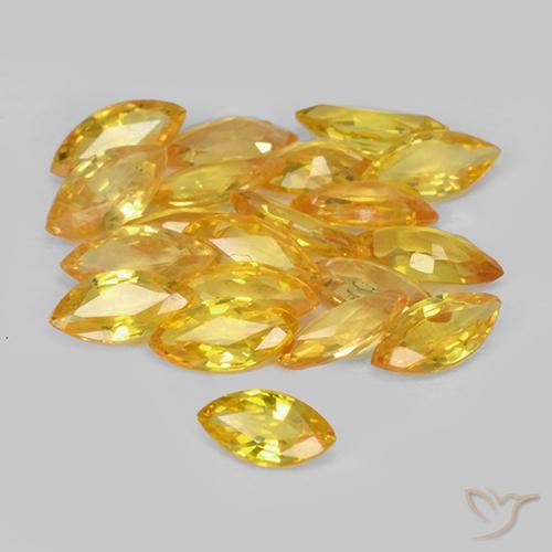 Pedras preciosas de Safira Dourado médio natural de 3.18 ct, Marquesa, VVS-VS