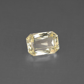 Safira amarelo natural 1,40ct, corte esmeralda, VS