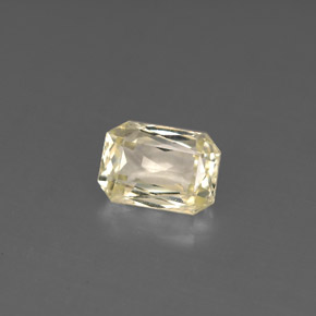Safira amarelo natural 1,40ct, corte esmeralda, VS