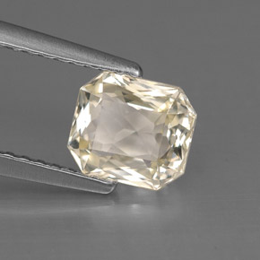 Safira amarelo natural 1,40ct, corte esmeralda, VVS