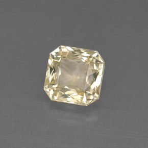 Safira amarelo natural 1,33ct, corte esmeralda, VVS-VS