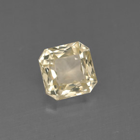 Safira amarelo natural 1,33ct, corte esmeralda, VVS-VS