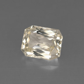 Safira amarelo natural 1,34ct, corte esmeralda, VVS-VS