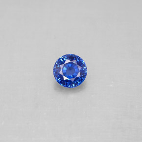 Safira azul natural 0,54ct, corte redondo, VS