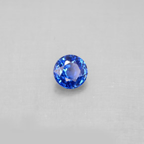 Safira azul natural 0,54ct, corte redondo, VS