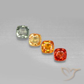 Pedras preciosas de safira multicolorido natural de 2,45 ct, almofada cortada, VS