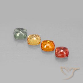 Pedras preciosas de safira multicolorido natural de 2,45 ct, almofada cortada, VS