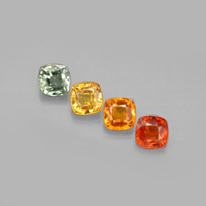 Pedras preciosas de safira multicolorido natural de 2,80 ct, almofada cortada, VS