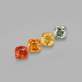 Pedras preciosas de safira multicolorido natural de 2,80 ct, almofada cortada, VS