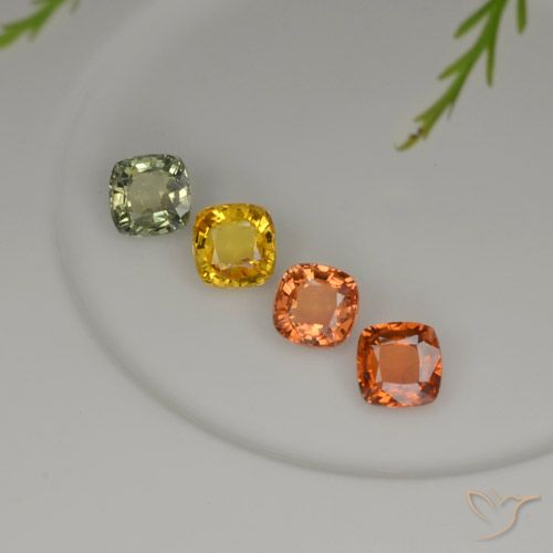 Pedras preciosas de safira multicolorido natural de 2,28 ct, almofada cortada, VS