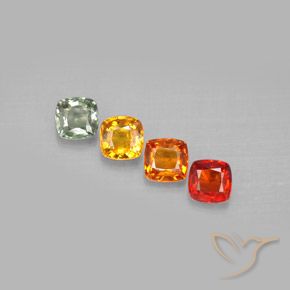 Pedras preciosas de safira multicolorido natural de 2,20 ct, almofada cortada, VS