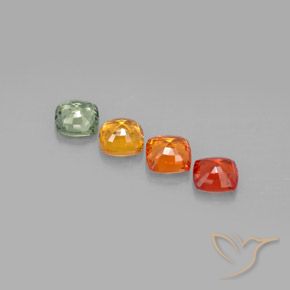 Pedras preciosas de safira multicolorido natural de 2,20 ct, almofada cortada, VS