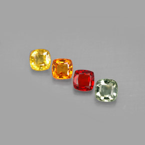 Pedras preciosas de safira multicolorido natural de 2,17 ct, almofada cortada, VS