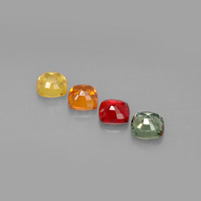 Pedras preciosas de safira multicolorido natural de 2,17 ct, almofada cortada, VS