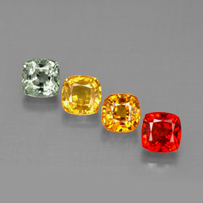 Pedras preciosas de safira multicolorido natural de  ct, almofada cortada, VS