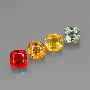 Pedras preciosas de safira multicolorido natural de  ct, almofada cortada, VS