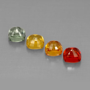 Pedras preciosas de safira multicolorido natural de  ct, almofada cortada, VS