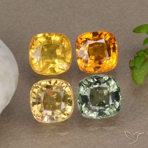 Pedras preciosas de safira multicolorido natural de 2,65 ct, almofada cortada, VS
