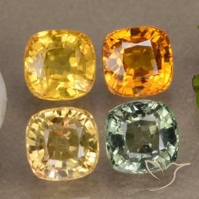 Pedras preciosas de safira multicolorido natural de 2,65 ct, almofada cortada, VS