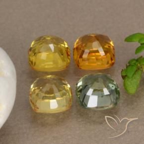 Pedras preciosas de safira multicolorido natural de 2,65 ct, almofada cortada, VS