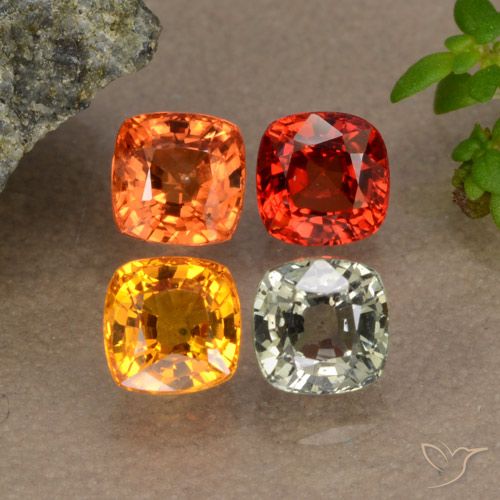 Pedras preciosas de safira multicolorido natural de 2,26 ct, almofada cortada, VS
