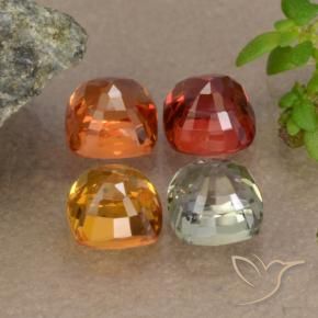 Pedras preciosas de safira multicolorido natural de 2,26 ct, almofada cortada, VS
