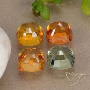Pedras preciosas de safira multicolorido natural de 2,49 ct, almofada cortada, VS