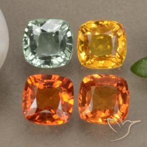 Pedras preciosas de safira multicolorido natural de 2,38 ct, almofada cortada, VS