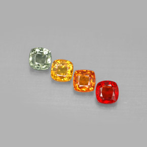 Pedras preciosas de safira multicolorido natural de  ct, almofada cortada, VS