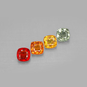 Pedras preciosas de safira multicolorido natural de  ct, almofada cortada, VS