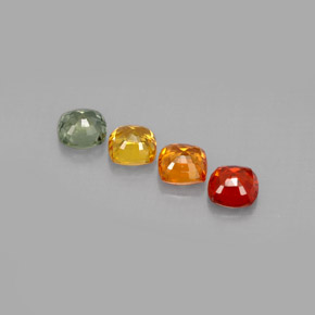 Pedras preciosas de safira multicolorido natural de  ct, almofada cortada, VS