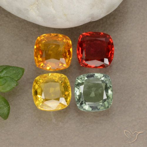 Pedras preciosas de safira multicolorido natural de 2,24 ct, almofada cortada, VS