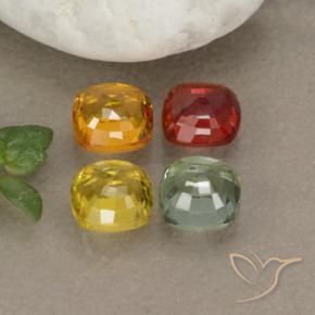 Pedras preciosas de safira multicolorido natural de 2,24 ct, almofada cortada, VS