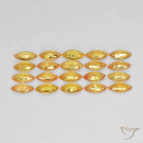 Pedras preciosas de Safira damasco laranja natural de 2.95 ct, Marquesa, VVS-VS