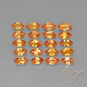 Pedras preciosas de Safira Laranja Profundo natural de 3.03 ct, Marquesa, VVS-VS