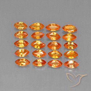 Pedras preciosas de Safira Laranja Profundo natural de 4.36 ct, Marquesa, VVS-VS