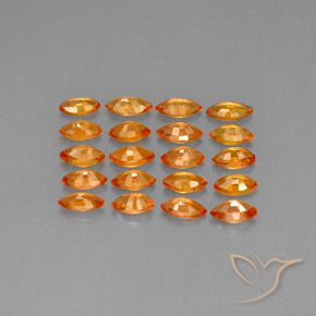 Pedras preciosas de Safira Laranja Profundo natural de 4.36 ct, Marquesa, VVS-VS
