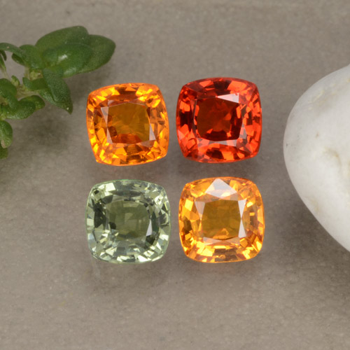 Pedras preciosas de safira multicolorido natural de 1,99 ct, almofada cortada, VS