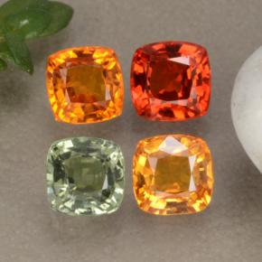 Pedras preciosas de safira multicolorido natural de 1,99 ct, almofada cortada, VS