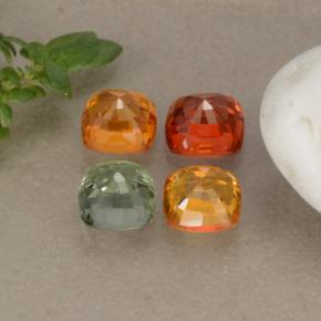 Pedras preciosas de safira multicolorido natural de 1,99 ct, almofada cortada, VS