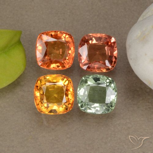 Pedras preciosas de safira multicolorido natural de 2,22 ct, almofada cortada, VS