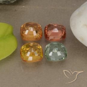 Pedras preciosas de safira multicolorido natural de 2,22 ct, almofada cortada, VS