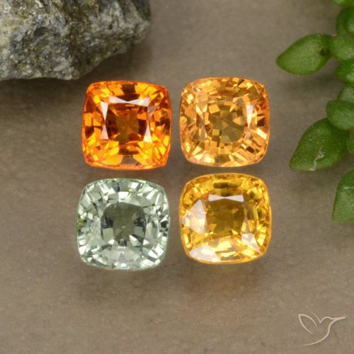 Pedras preciosas de safira multicolorido natural de 2,30 ct, almofada cortada, VS