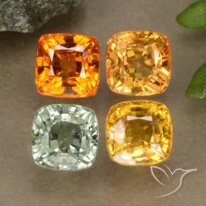 Pedras preciosas de safira multicolorido natural de 2,30 ct, almofada cortada, VS