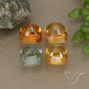 Pedras preciosas de safira multicolorido natural de 2,30 ct, almofada cortada, VS