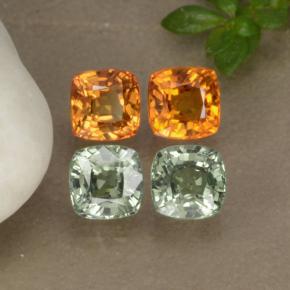 Pedras preciosas de safira multicolorido natural de 2,19 ct, almofada cortada, VS