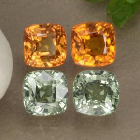 Pedras preciosas de safira multicolorido natural de 2,19 ct, almofada cortada, VS